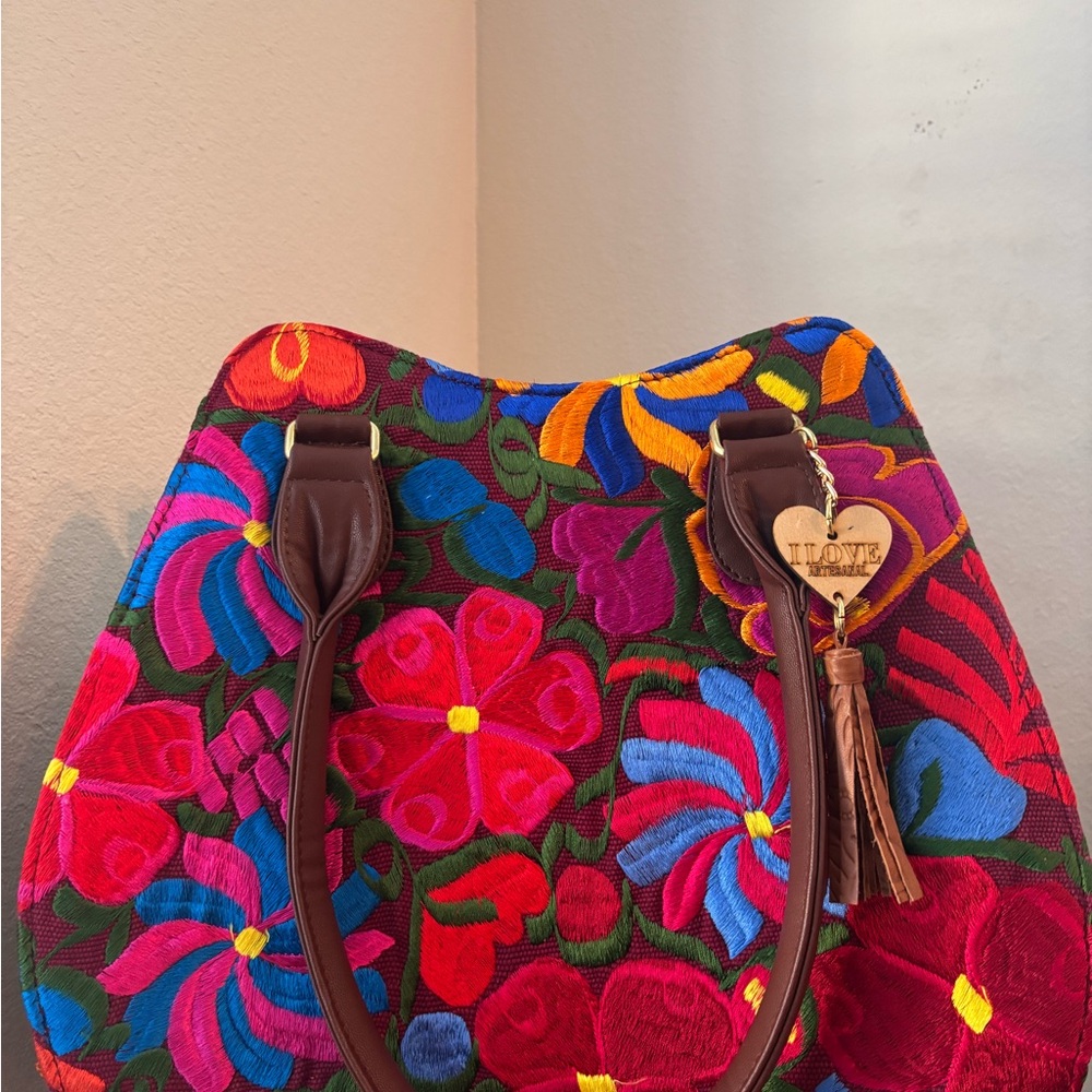 Colorful Floral Embroidered Women's Bag